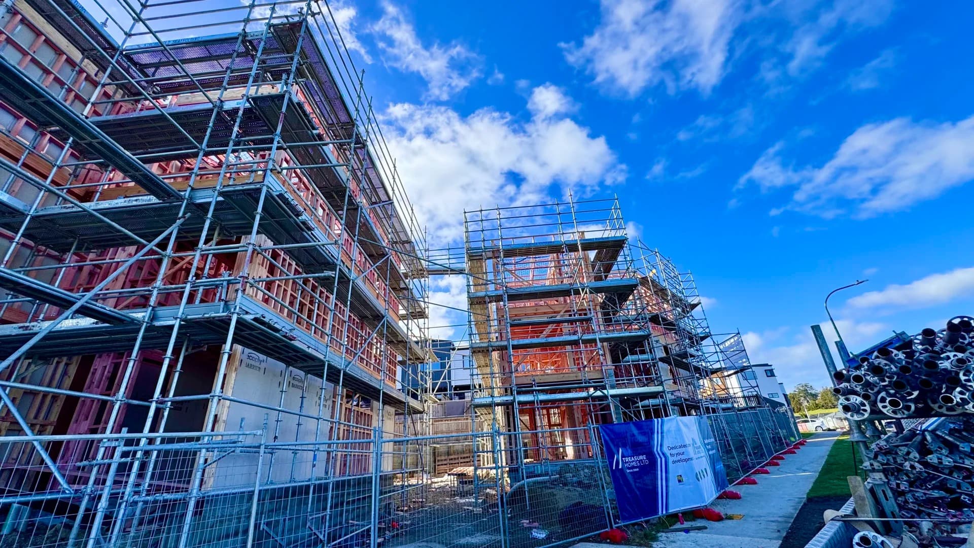 Scaffolding on site